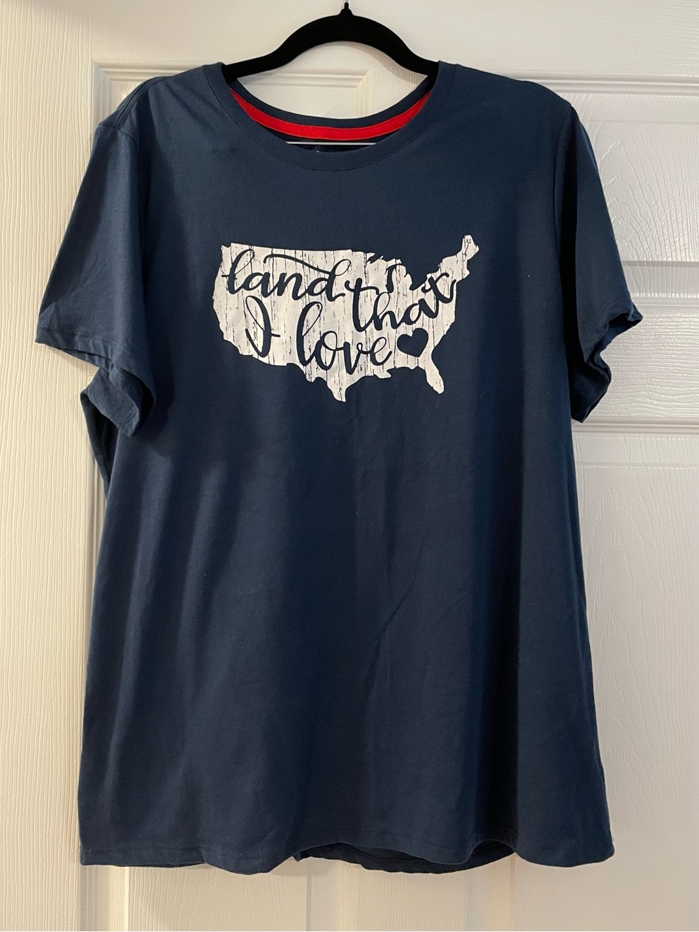 5/$25 Navy 'Land That I Love' Patriotic Americana Graphic Tee